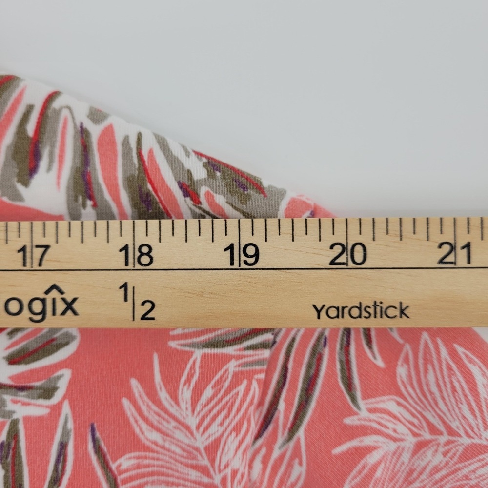 Tommy Bahama Mens XL Coral Pink Tropical Monstera Leaf Beach Cotton Polo Shirt - Picture 10 of 11